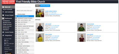 Servant Keeper: Parish Member Information Page