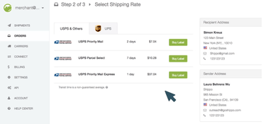 Shippo: Select Shipping Rates