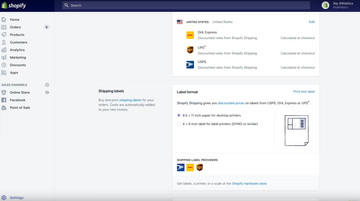 Shopify Shipping Screenshot