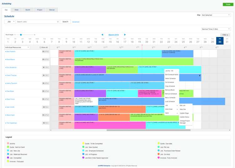 Simpro Scheduling Dashboard