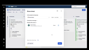 Smartsheet: Sheet Sharing Page