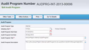 SmartSolve eQMS: Audit Program