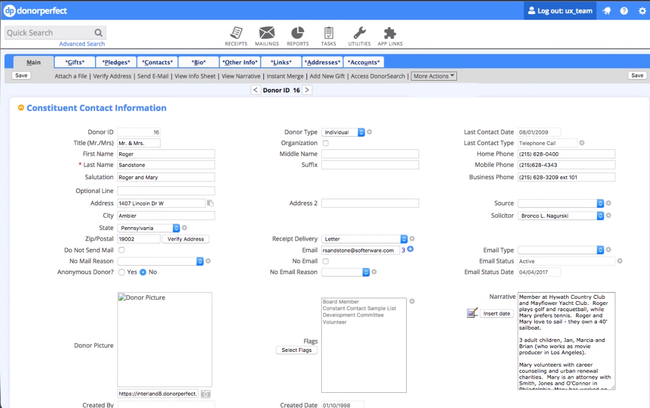 DonorPerfect: Constituent Contact Information