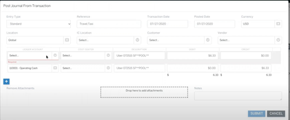 SoftLedger: Journal Post