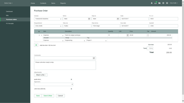 Spendwise Purchase Orders