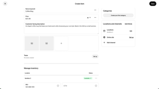 Square POS: Create New Items