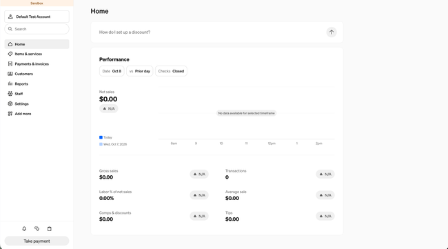 Square POS: Square Dashboard