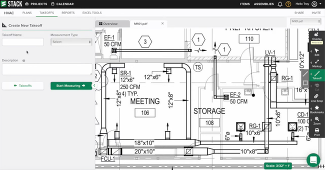 STACK Software: Create New Takeoff