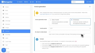 Storeganise: Invoice Generation