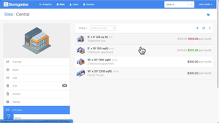 Storeganise: Site Unit Pricing