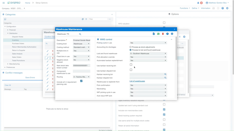 Warehouse Maintenance in SYSPRO