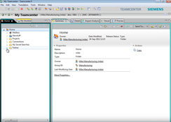 Teamcenter PLM: Home Screen