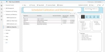 TQA Cloud: Calibration & Maintenance Schedule