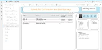 TQA Cloud: Calibration & Maintenance Schedule