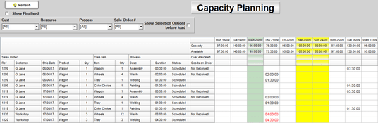 True ERP: Capacity Planning