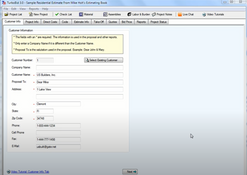 TurboBid Estimating: Customer Details