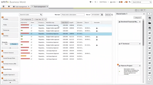 Unit4 ERP: Task Management