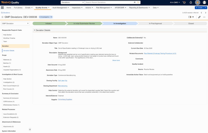 Veeva Vault QMS Screenshot