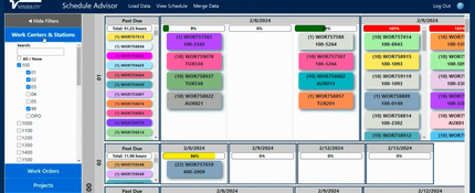 Visibility ERP: Schedule Advisor Page