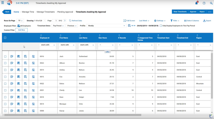 UKG Ready Timesheets Waiting Approval