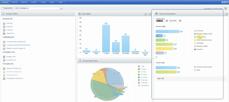 Basware invoice summary procure to pay software