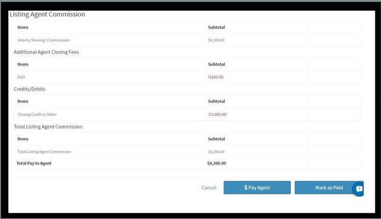 Commission management in CORE BackOffice