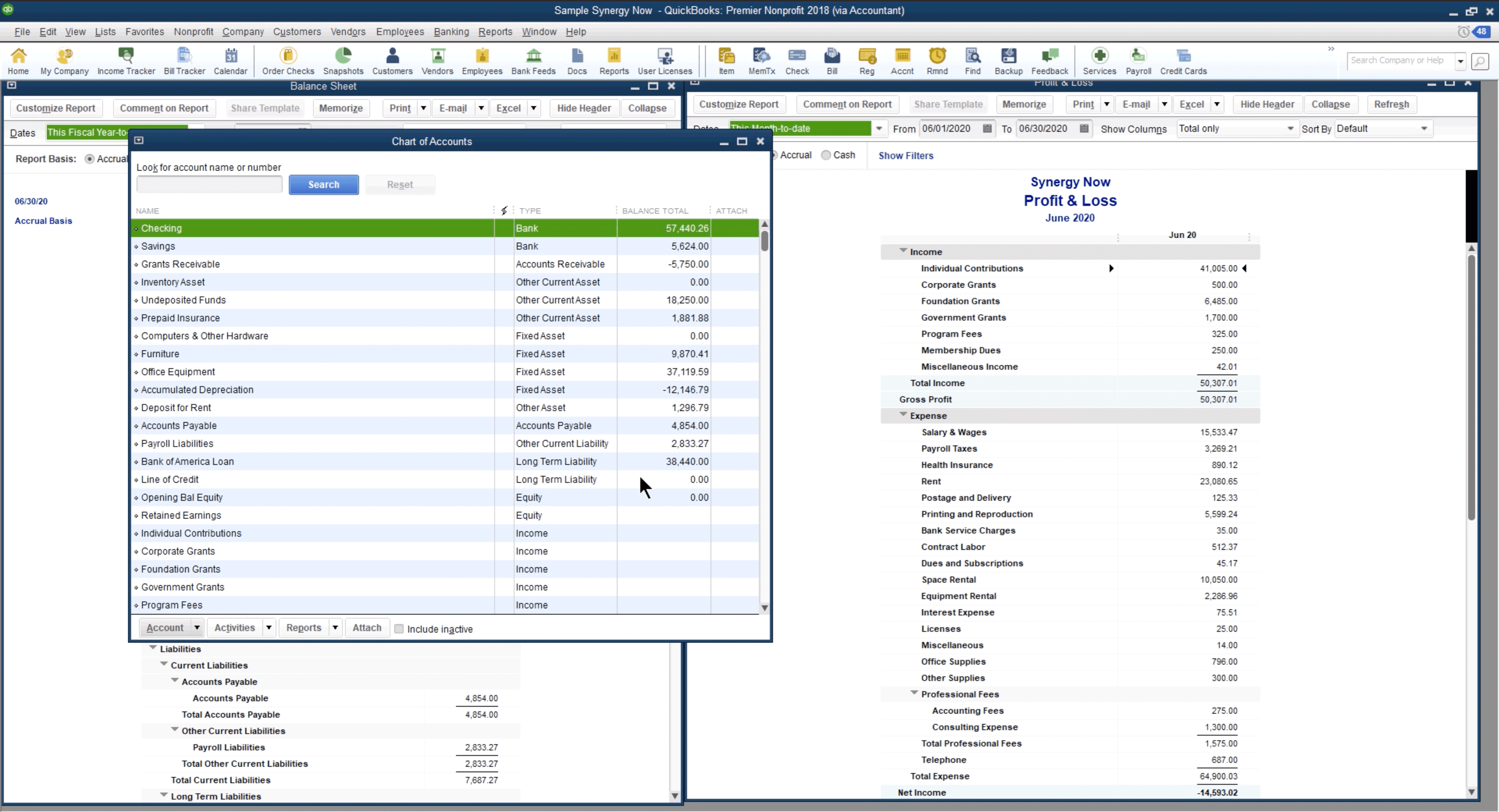 Sample Nonprofit Chart Of Accounts Quickbooks