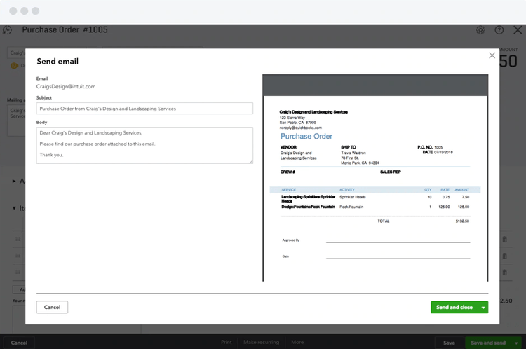 QuickBooks Pro Purchase Order Software