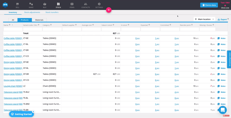 Katana MRP Inventory Tracking