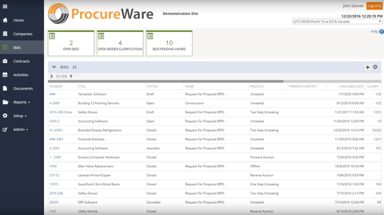 ProcureWare Bids Procurement Software