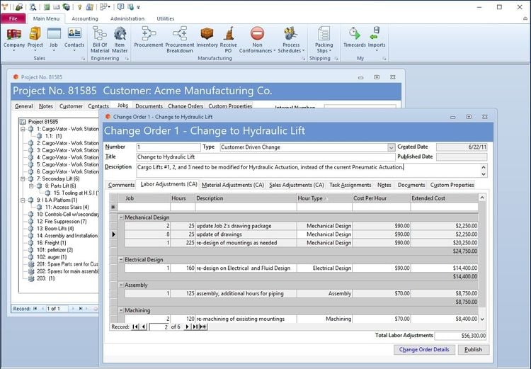 Total ETO Change Orders Engineer to order software