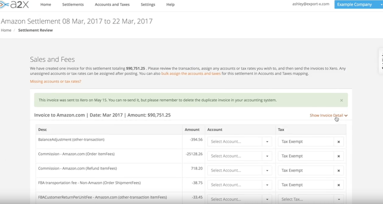 A2X Amazon Seller Accounting ecommerce software