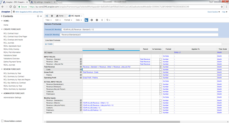 Anaplan Cost Ledger Demand Planning Systems