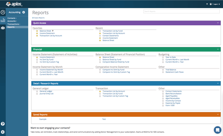 Aplos Fund Accounting Software