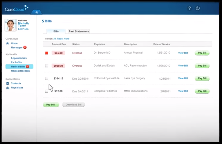 CareCloud Patient Management Systems Patient Portal