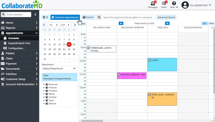 CollaborateMD Appointment Scheduling