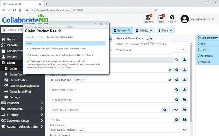 CollaborateMD Claim Review