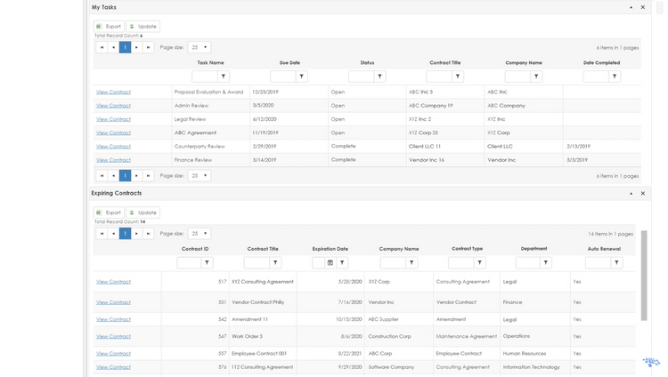 Contract Insight Task List Contract Management Software