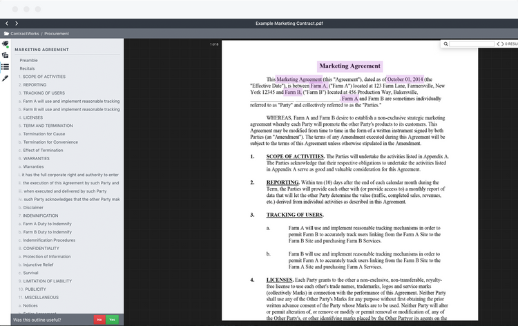 ContractWorks Contract Outline Contract Management Software