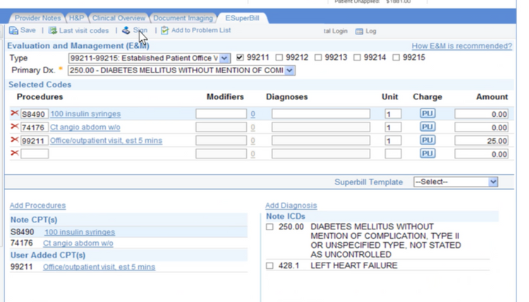 CureMD Electronic Health Records Software Superbill