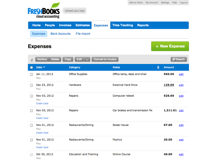 Freshbooks Expense Tracking Mac Accounting Software