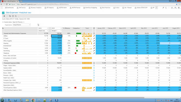 Infor d/EPM Software with Expense Analytics