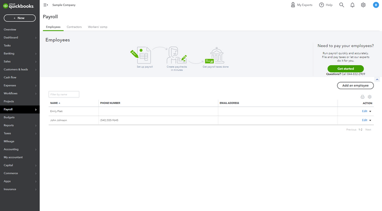 QuickBooks Payroll Dashboard