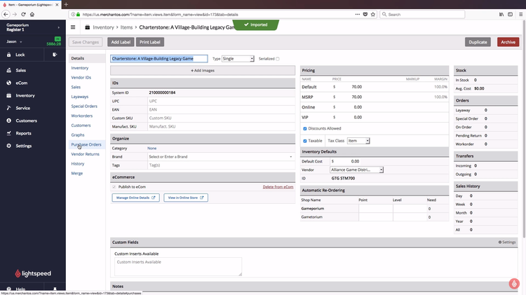 Lightspeed Retail Import Inventory Retail Inventory Software