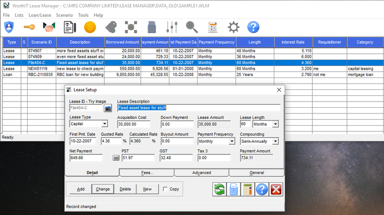 WorthIT Fixed Assets Lease Setup Fixed Asset Management Systems