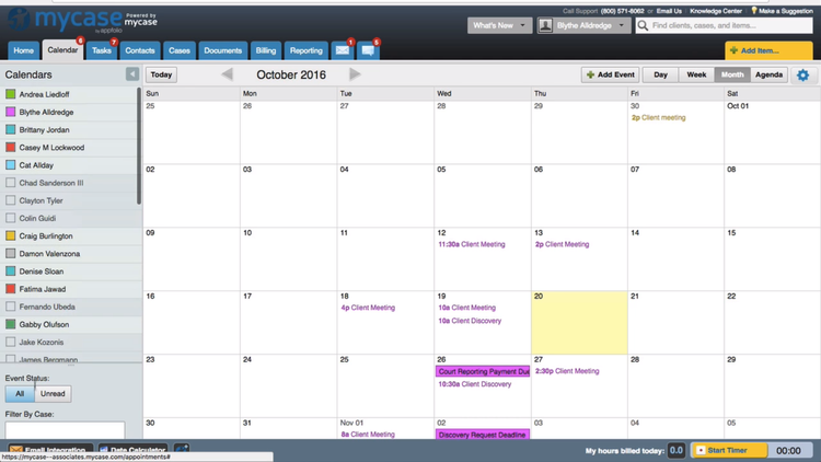 MyCase Calendaring Legal Case Management Software