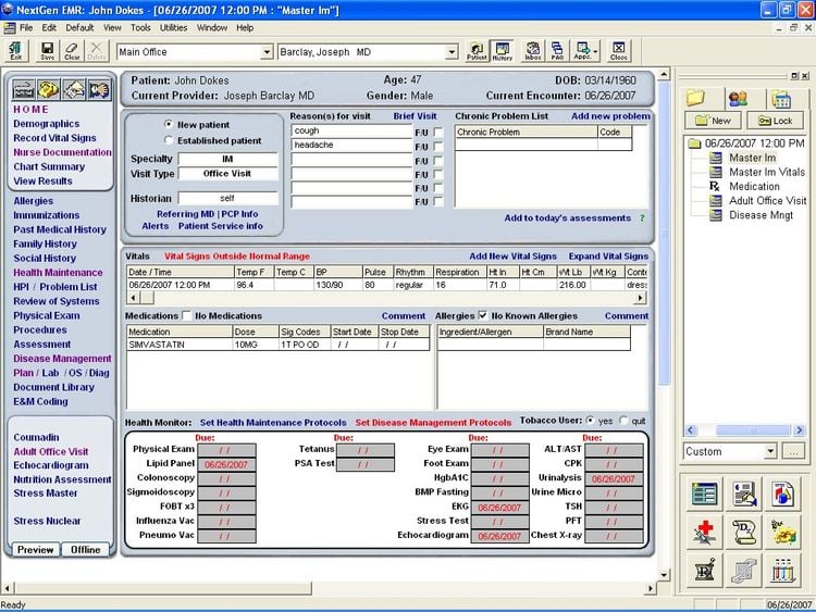 NextGen Office Patient Information