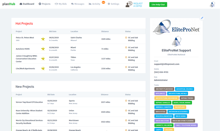 PlanHub Subcontractor Dashboard