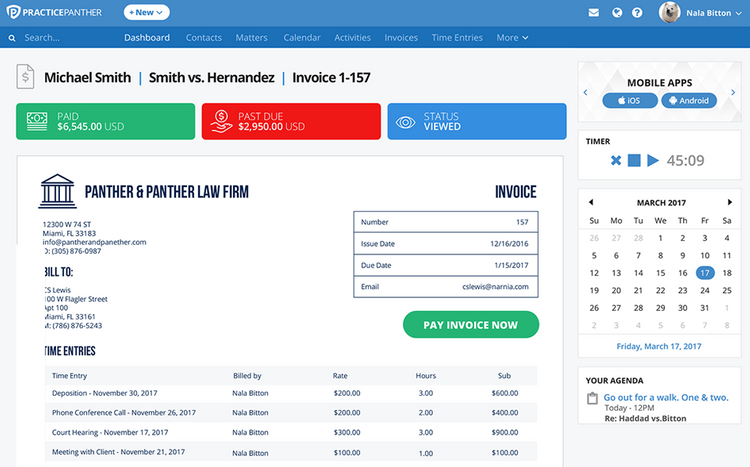 PracticePanther Legal Billing Software