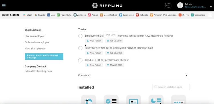 Rippling HR Software To-Do Lists
